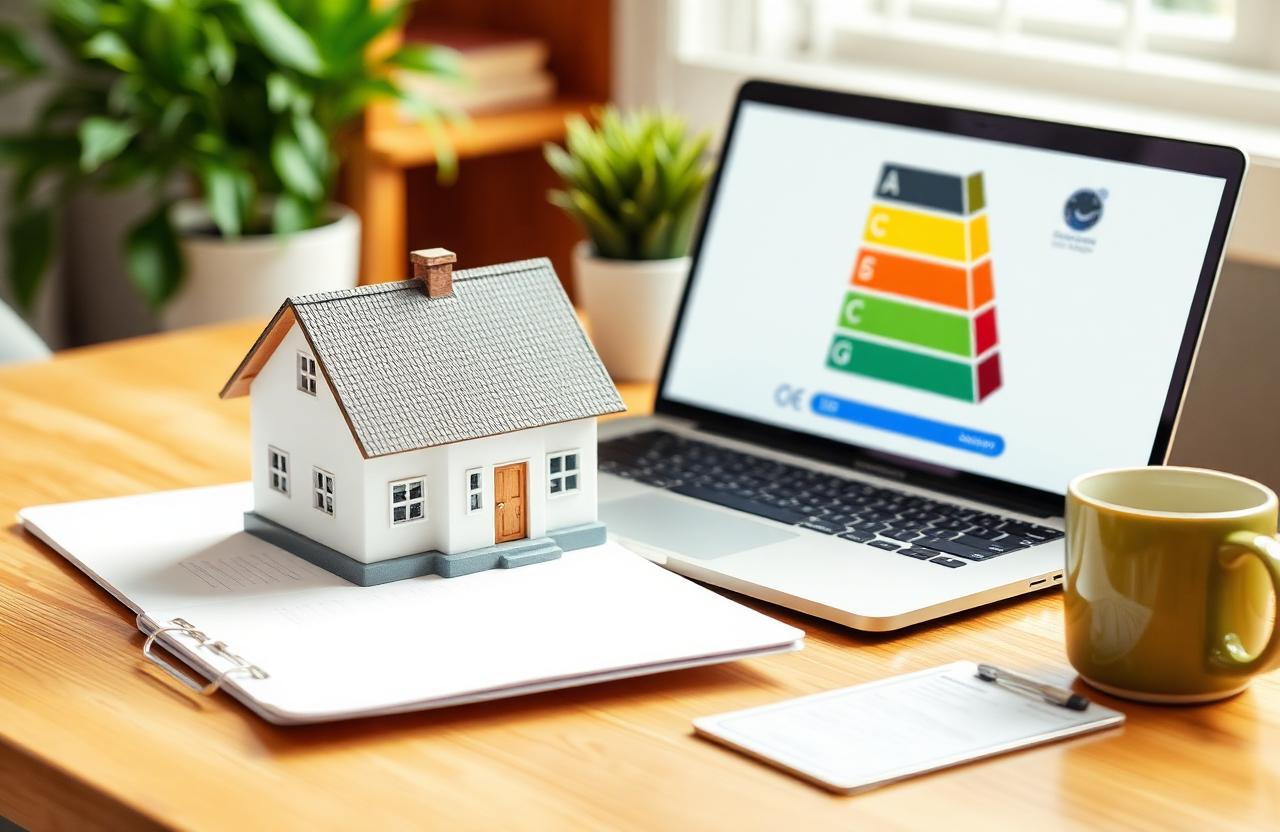 Energieberatung – Modellhaus mit Energieeffizienzchart