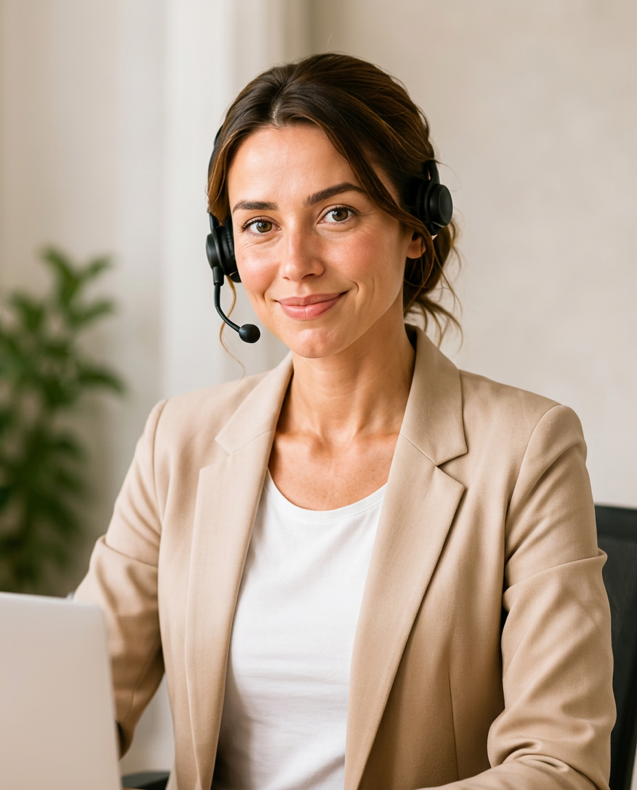 EVA – freundliche digitale Energie-Vertriebs-Assistentin mit Headset